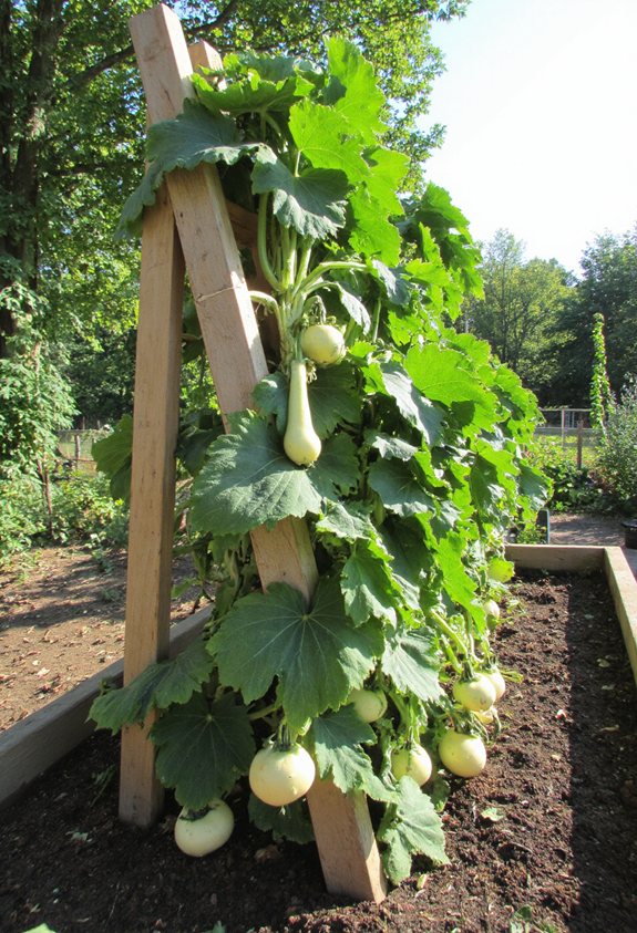 vertical supported raised squash bed