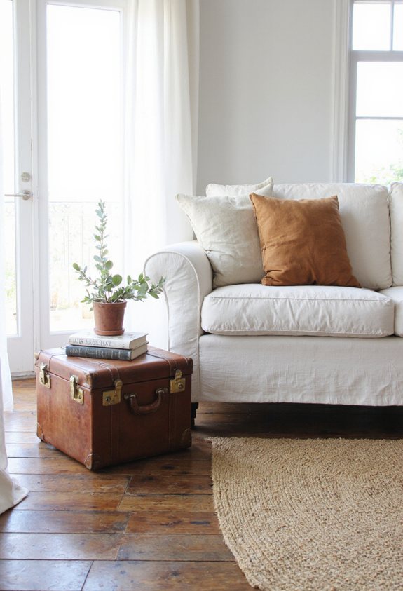 vintage suitcase side table