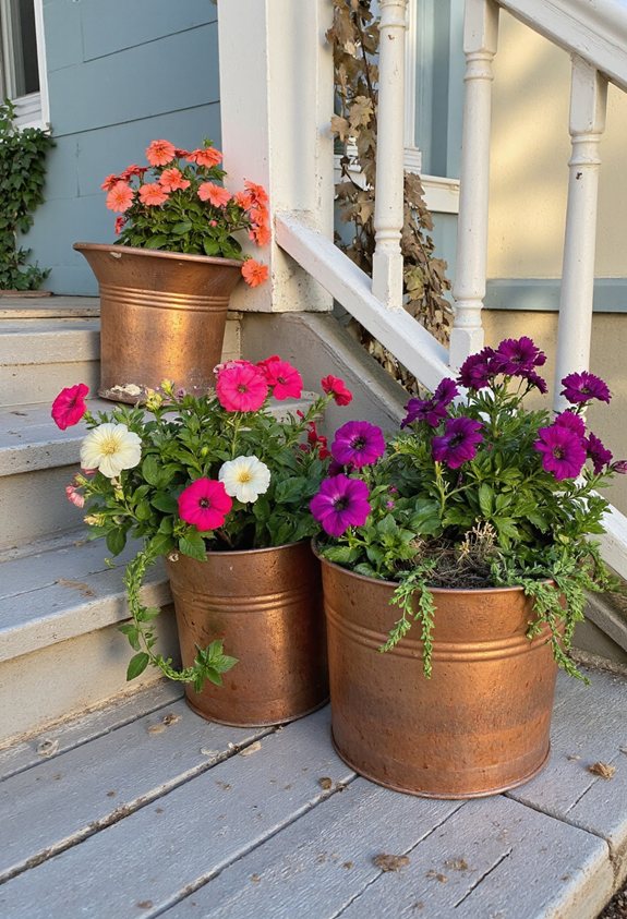 vintage tin bucket garden vintage tin bucket garden