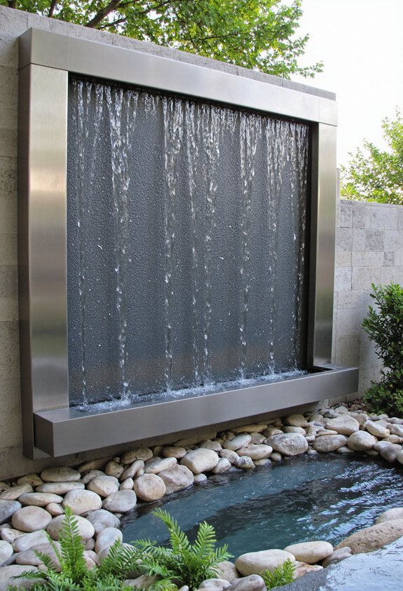 wall mounted waterfall feature