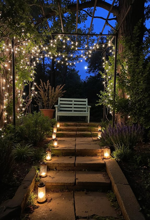 warm twinkling garden ambience