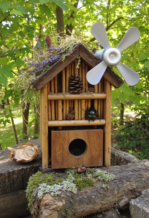 wind powered bug hotel ventilation