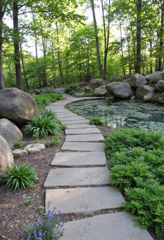 winding stone garden pathway