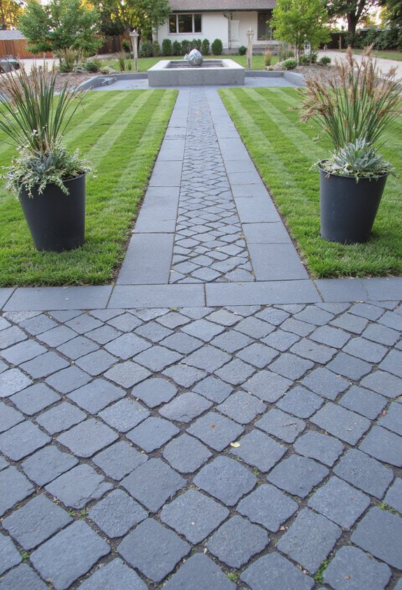 bold geometric concrete pavers