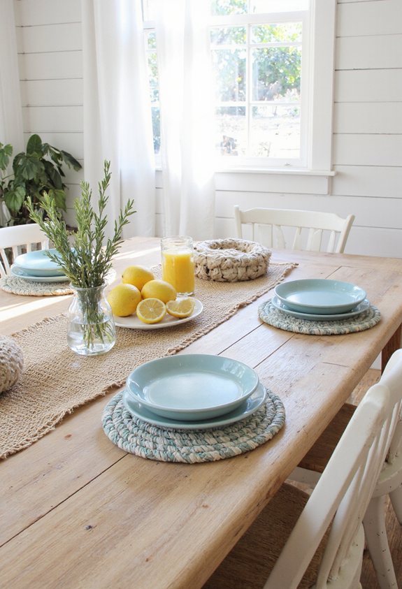 coastal rope table coasters