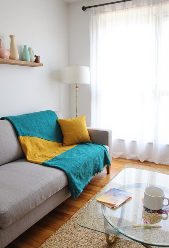 color blocked cozy evening throw