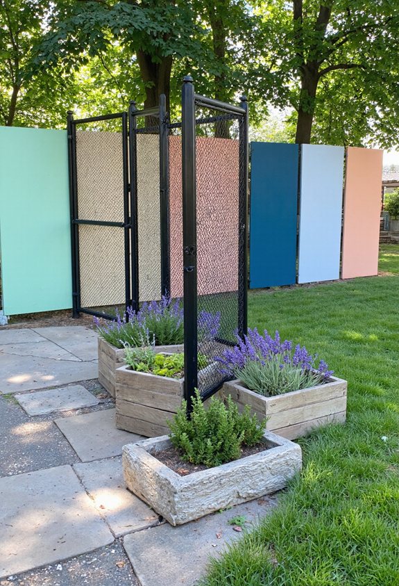 colorful wire fence makeover