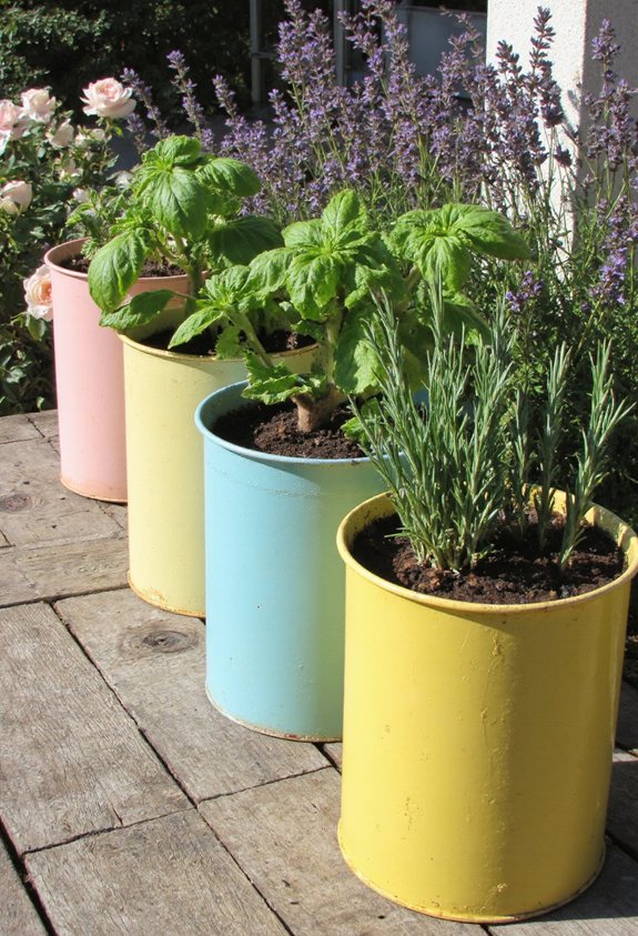 compact tea tin herb planters