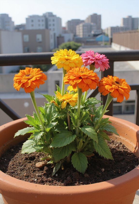 container grown vibrant blooming