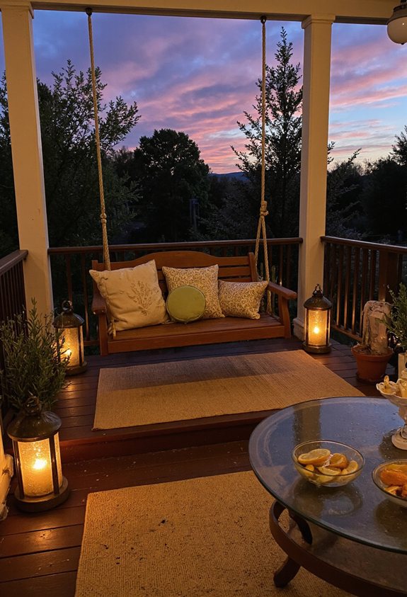 cozy lantern lit porch ambiance