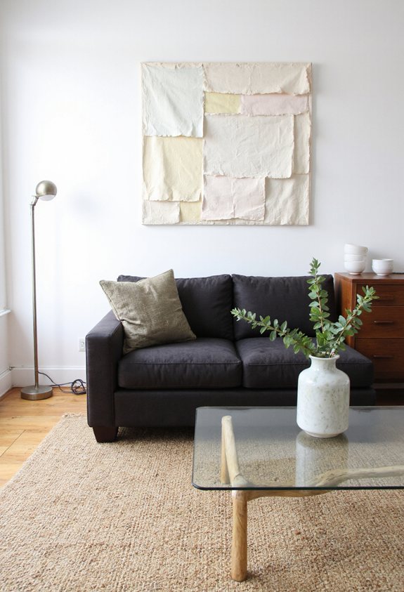 crisp white walls textured art
