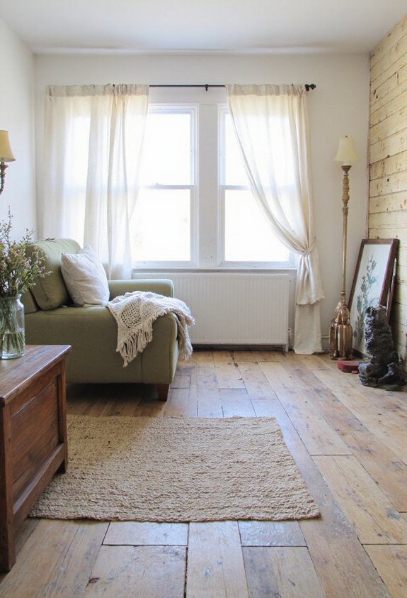 distressed natural wood flooring
