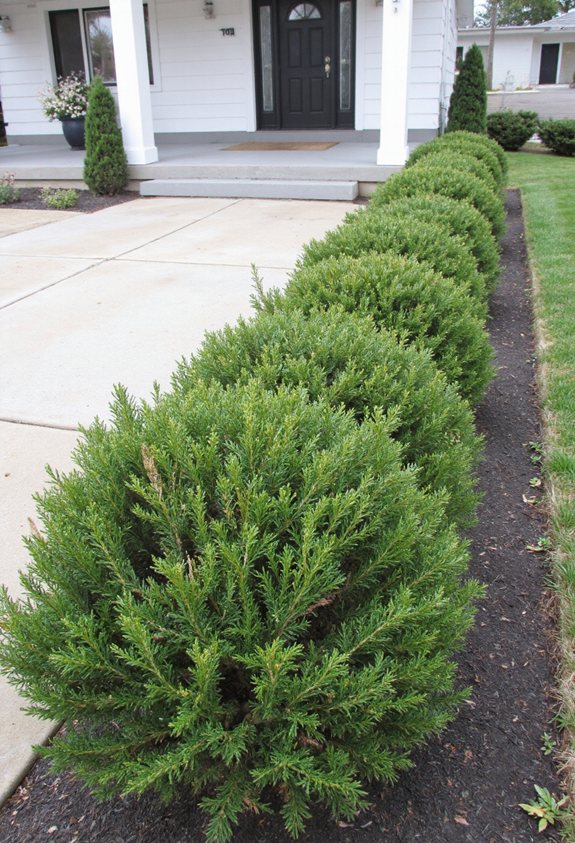 evergreen shrub garden structure