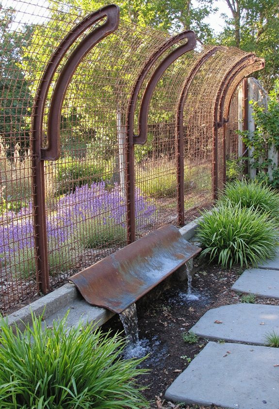 fence integrated rain trough
