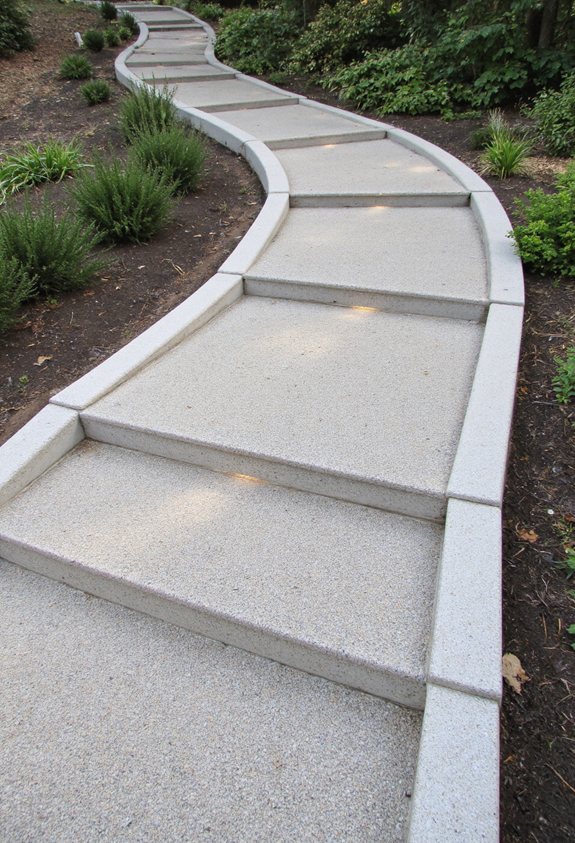 flowing curved concrete steps