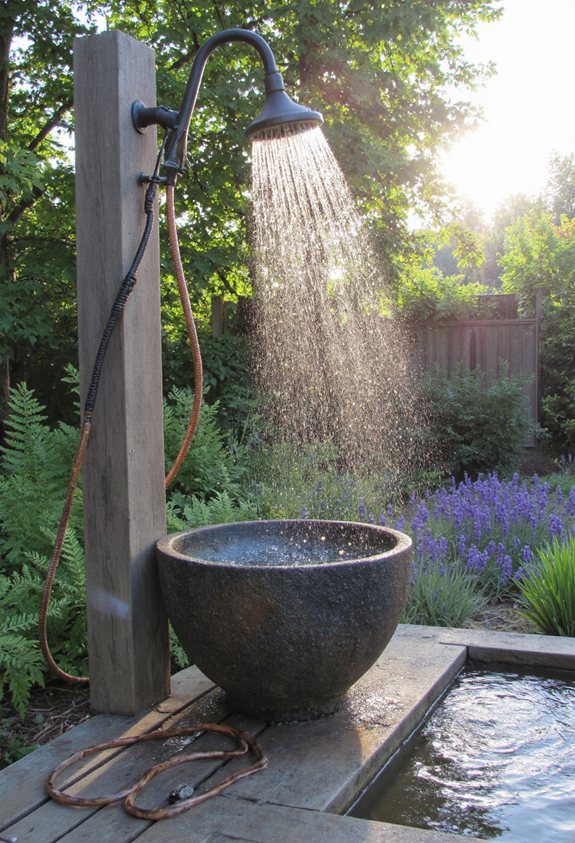 garden hose shower conversion