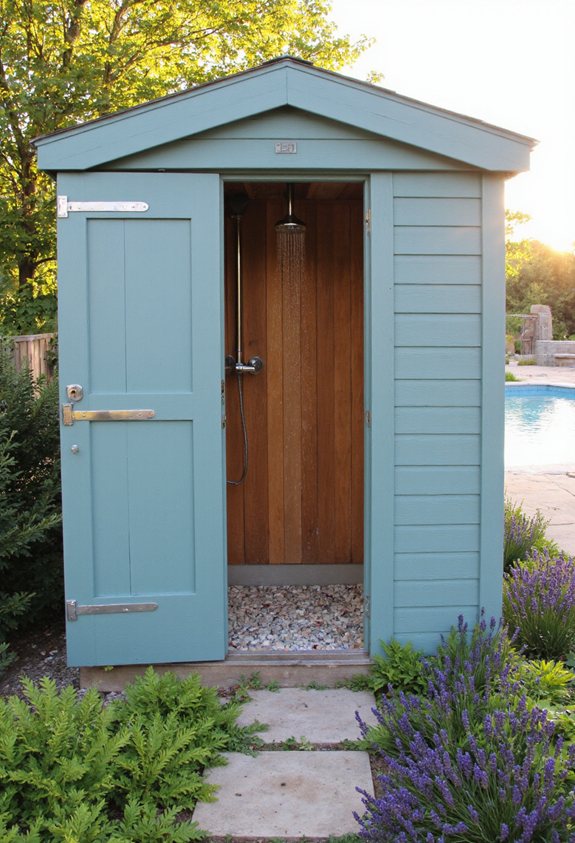 garden shed shower conversion