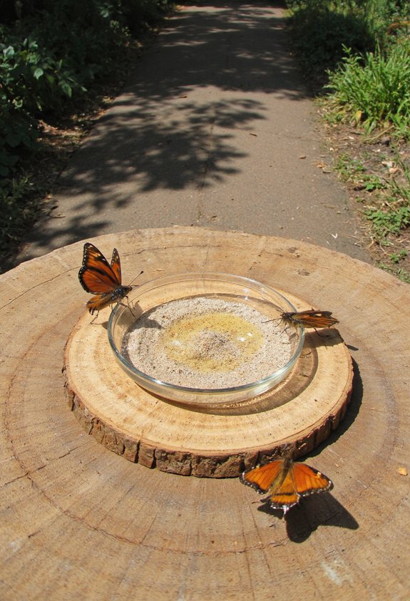 gently tapping sipping butterfly