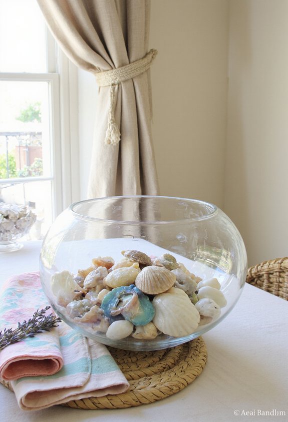 glittering pastel seashell bowl
