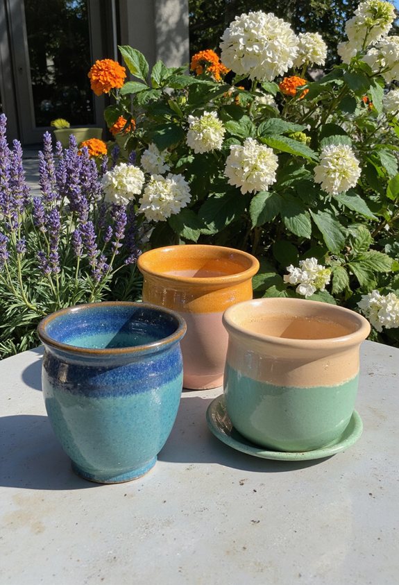 gradient glazed ceramic pot