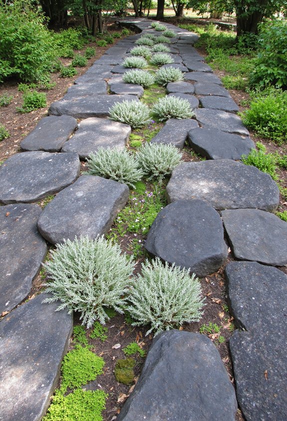 herb filled rock garden