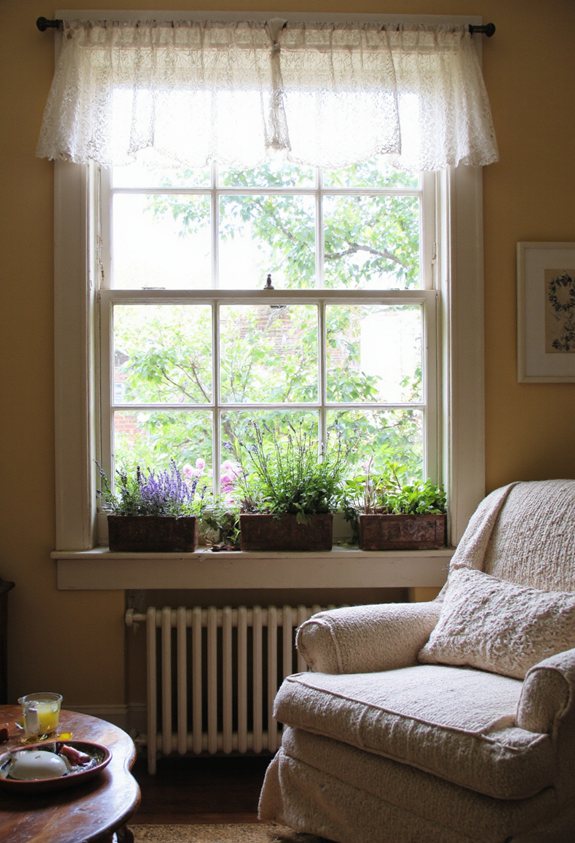 herb filled sunny windowsill oasis