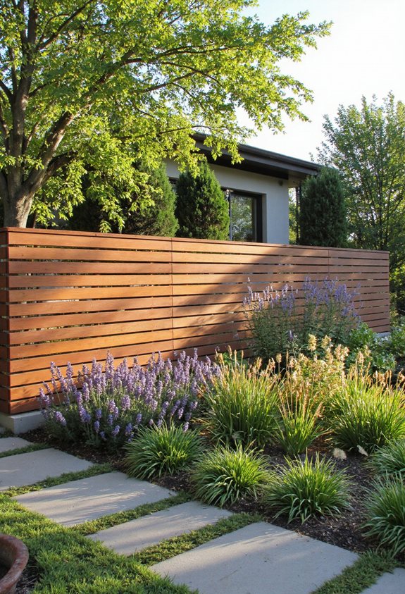 horizontal slat fence backdrop