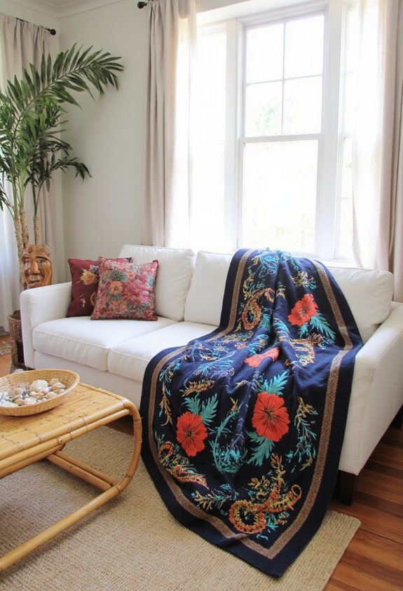 island inspired vibrant throw