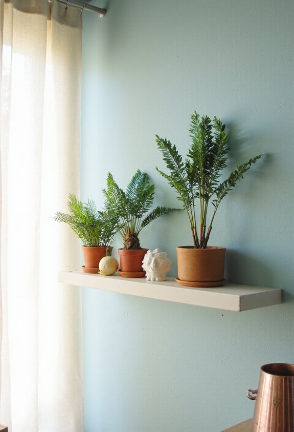 mini tropical floating shelf