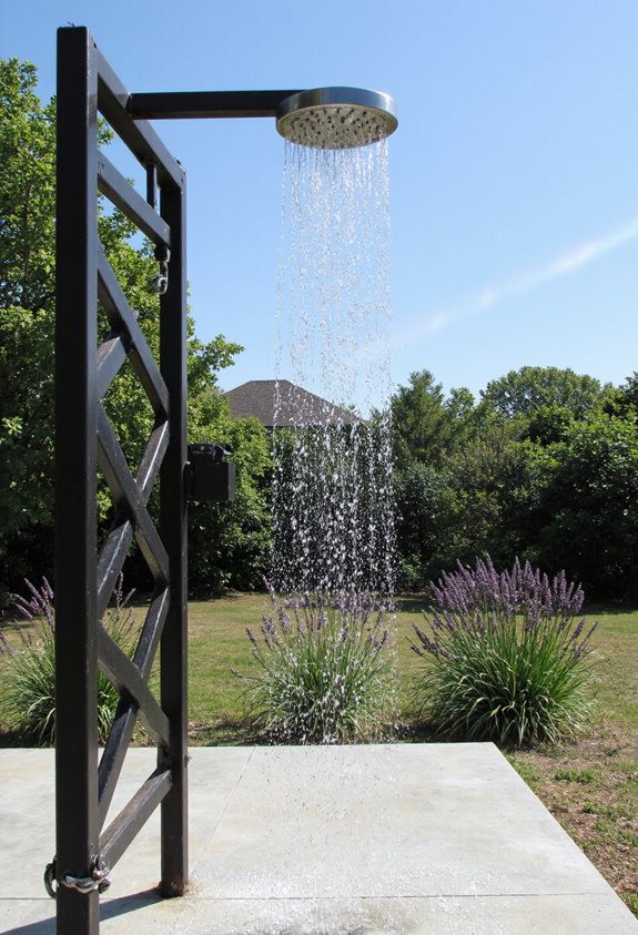minimalist steel shower frame