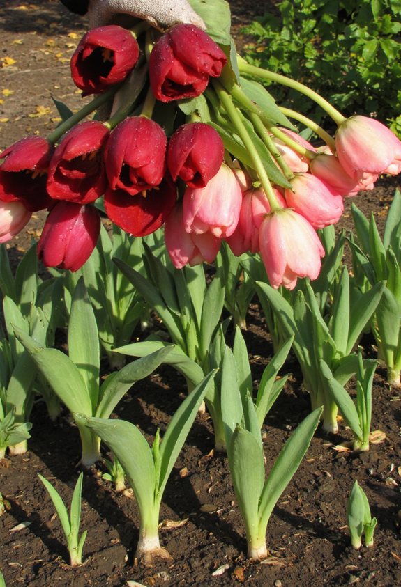 morning crisp tulip harvesting