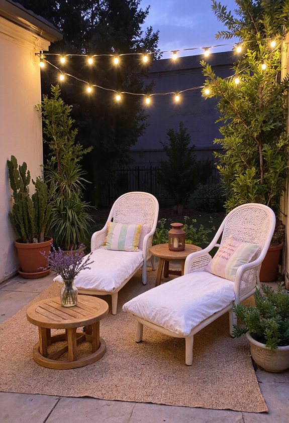 nighttime patio glow ambiance