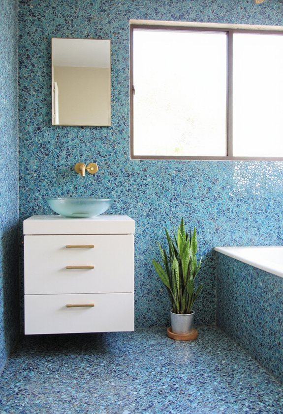 ocean blue slip resistant tiles
