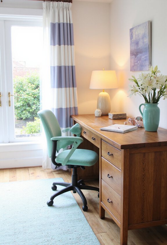 pastel accents brighten office