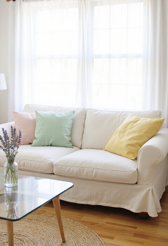 pastel sofa slipcovers refreshed