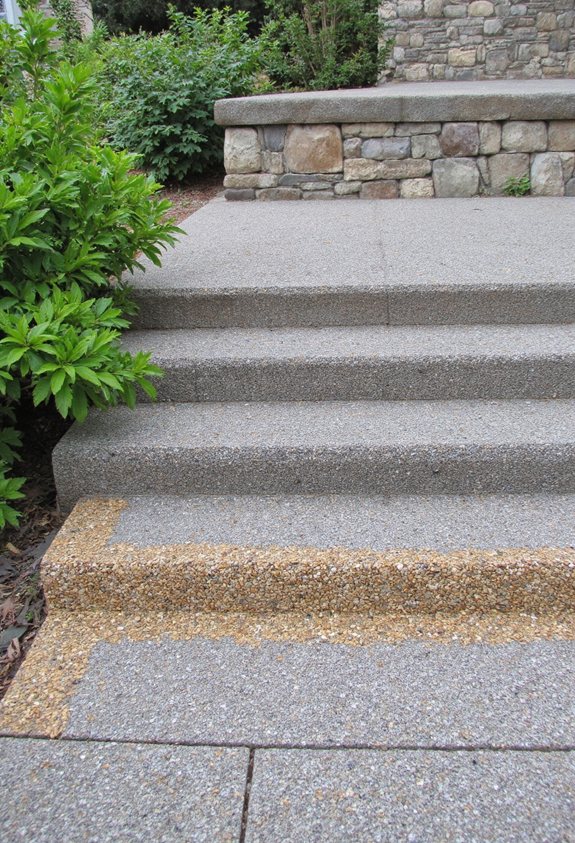 pebble embedded concrete texture