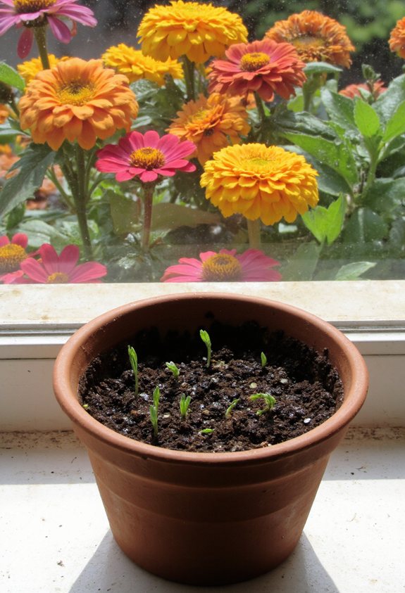 plant zinnia seeds shallowly