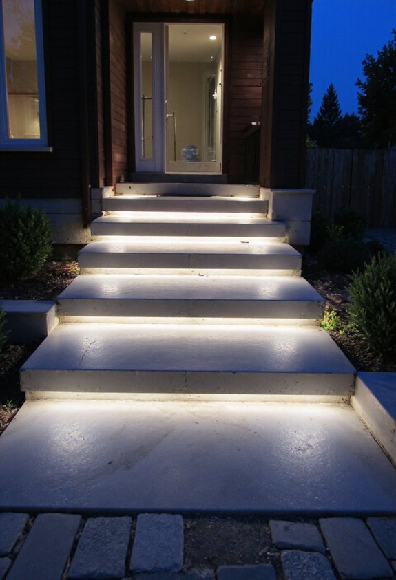 polished concrete with leds