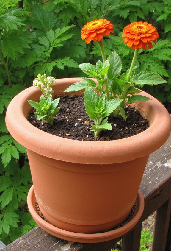 pot material impacts zinnia health