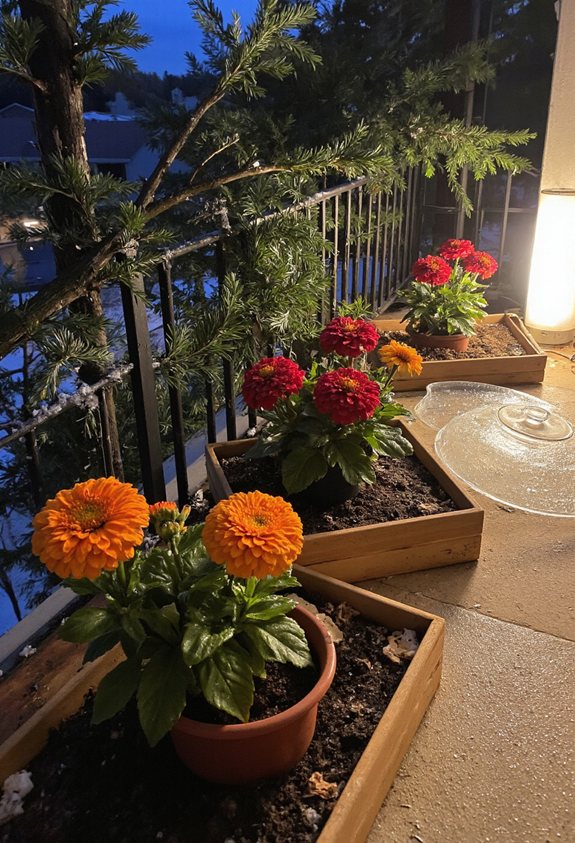 protect zinnias from frost
