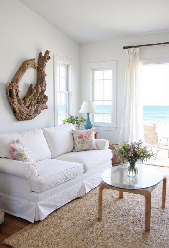 reclaimed driftwood beach focal