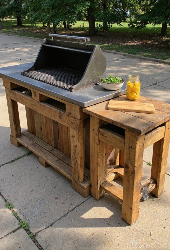 reclaimed pallet grill station