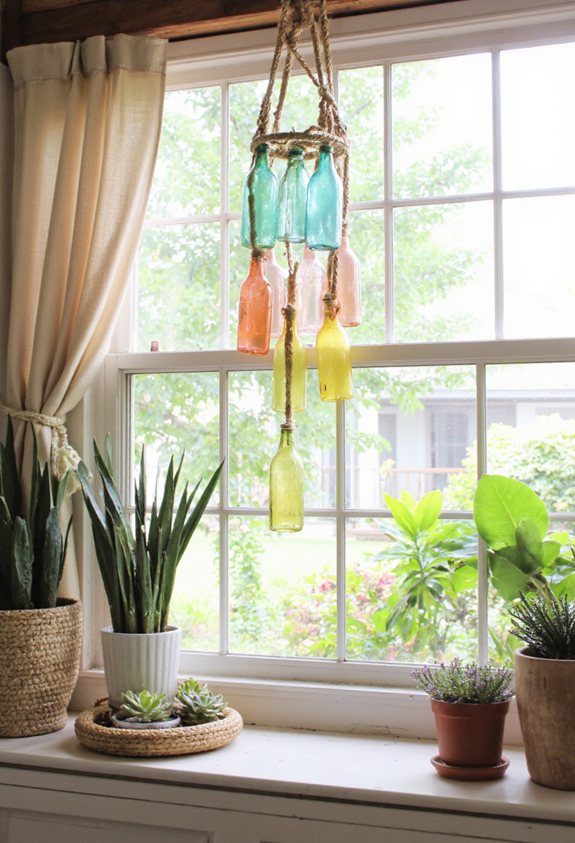 recycled glass wind chime