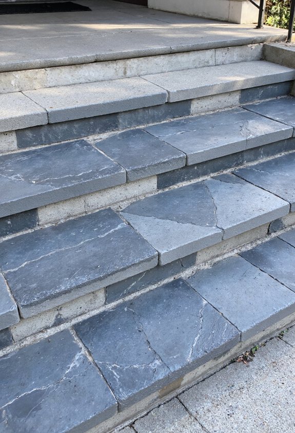 rugged reclaimed slate steps