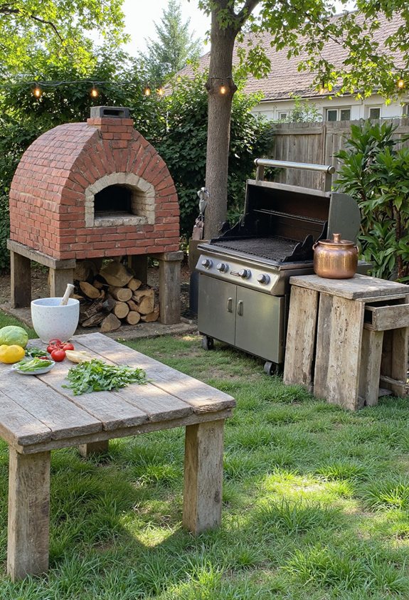 rustic backyard pizza oven