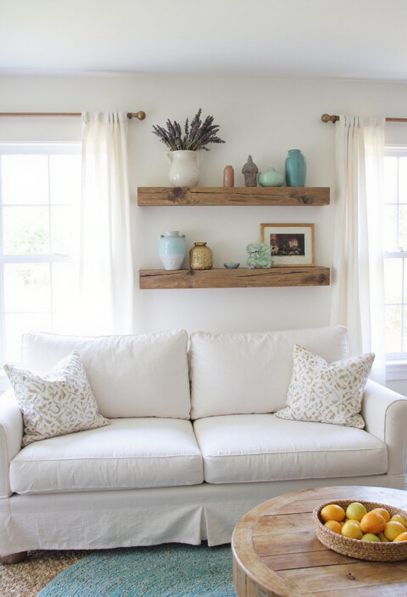 rustic reclaimed wood shelving