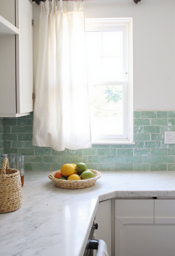 sea foam backsplash transformation