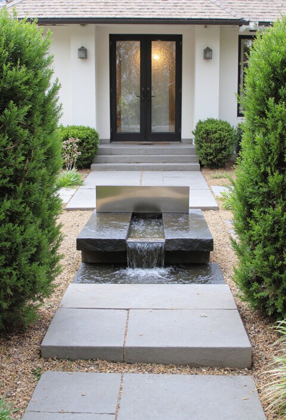 sleek modern fountain
