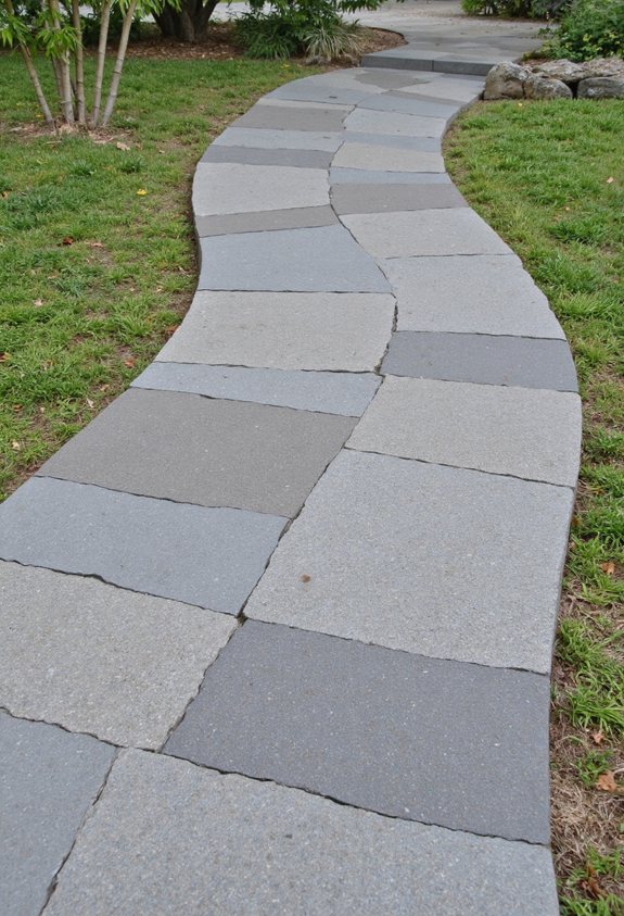 sleek stone garden wall