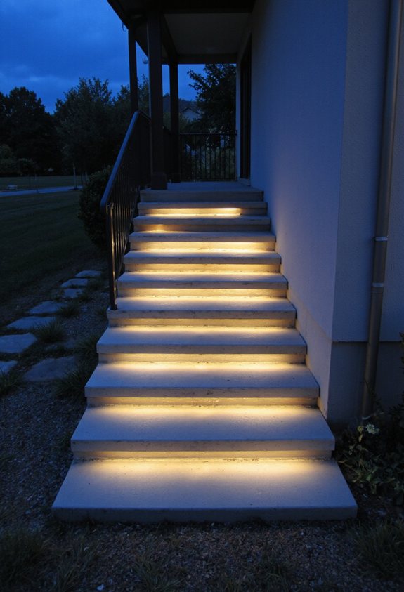 solar powered concrete step lights